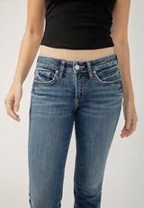 Silver Jeans Co.&reg; Britt Curvy Low Rise Raw Cuff Hem Cropped Jean, , small