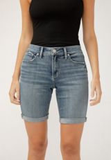 Silver Jeans Co.&reg; Elyse Mid Rise Luxe Stretch Rolled Hem 9in Bermuda Short, , small