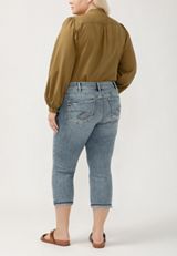 Plus Size Silver Jeans Co.&reg; Suki Curvy Mid Rise Luxe Stretch Cuffed Cropped Jean, , small