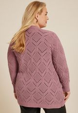 Plus Size Diamond Stitch Pocket Cardigan, C7249, small