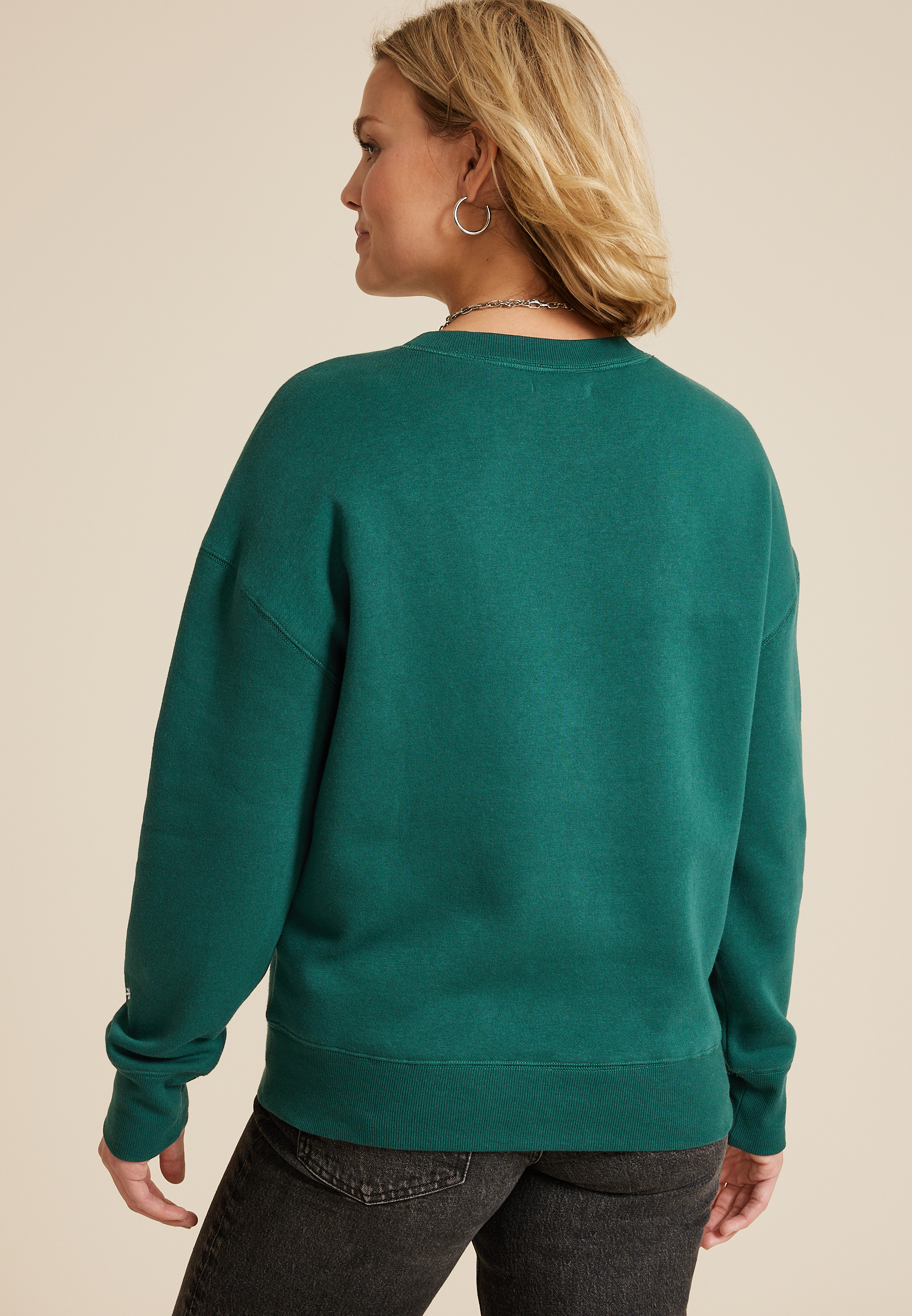 Holiday Embroidered Relaxed Fit Sweatshirt, C3895, large