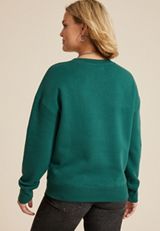 Holiday Embroidered Relaxed Fit Sweatshirt, C3895, small