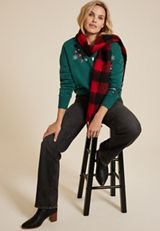 Holiday Embroidered Relaxed Fit Sweatshirt, C3895, small