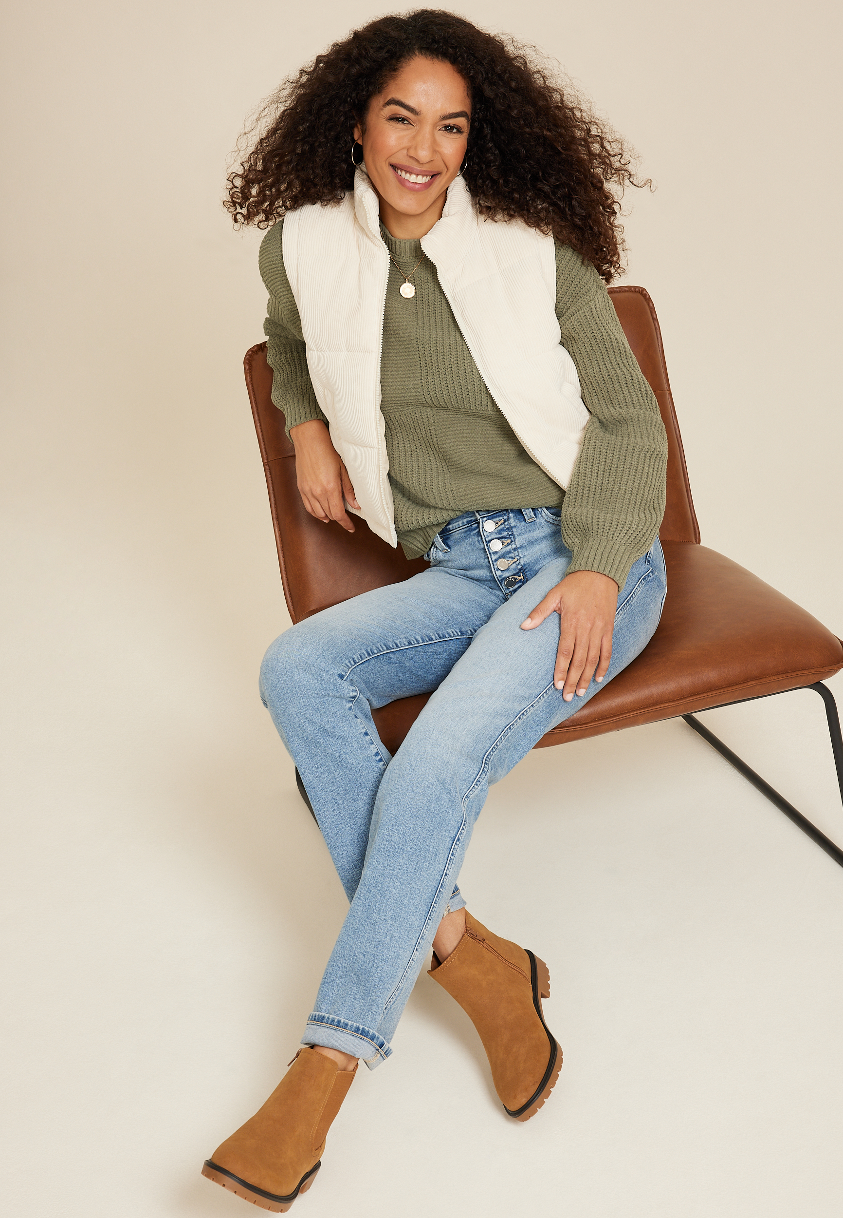 Matte Chenille Checkerboard Sweater, C9745, large