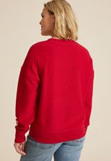 Holly Jolly Vibes Relaxed Fit Sweatshirt, REBEL RED, small