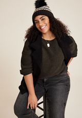 Plus Size Matte Chenille Checkerboard Sweater, C3579, small