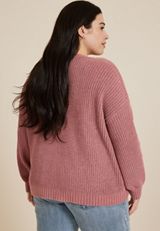Plus Size Matte Chenille Checkerboard Sweater, JASPER BROWN, small