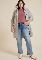 Plus Size Matte Chenille Checkerboard Sweater, JASPER BROWN, small