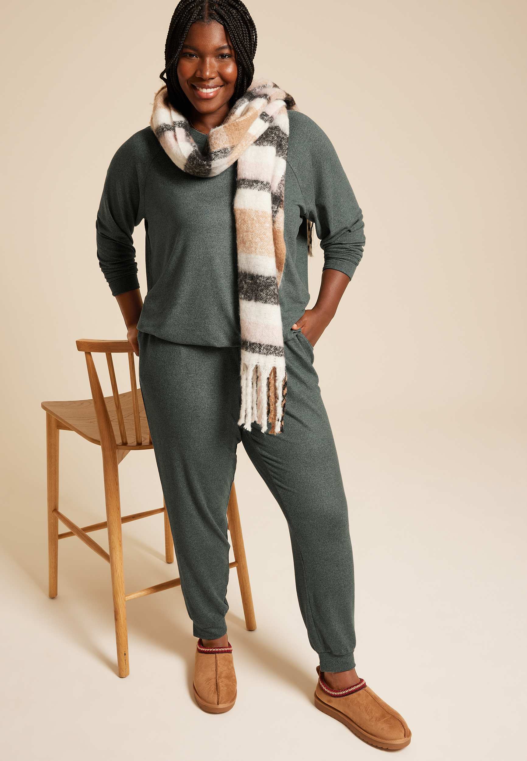 Lakeside Hacci High Rise Jogger Pant, C3711, large