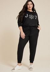 Lakeside Hacci High Rise Jogger Pant, BLACK, small
