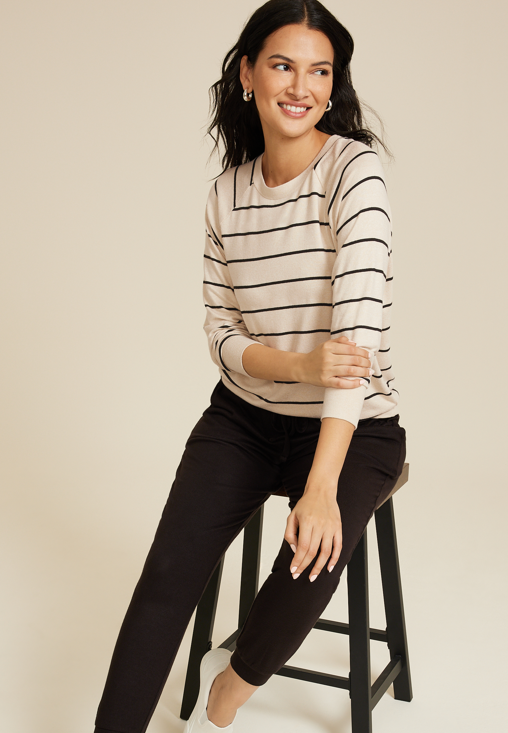 Lakeside Hacci Striped Lounge Top