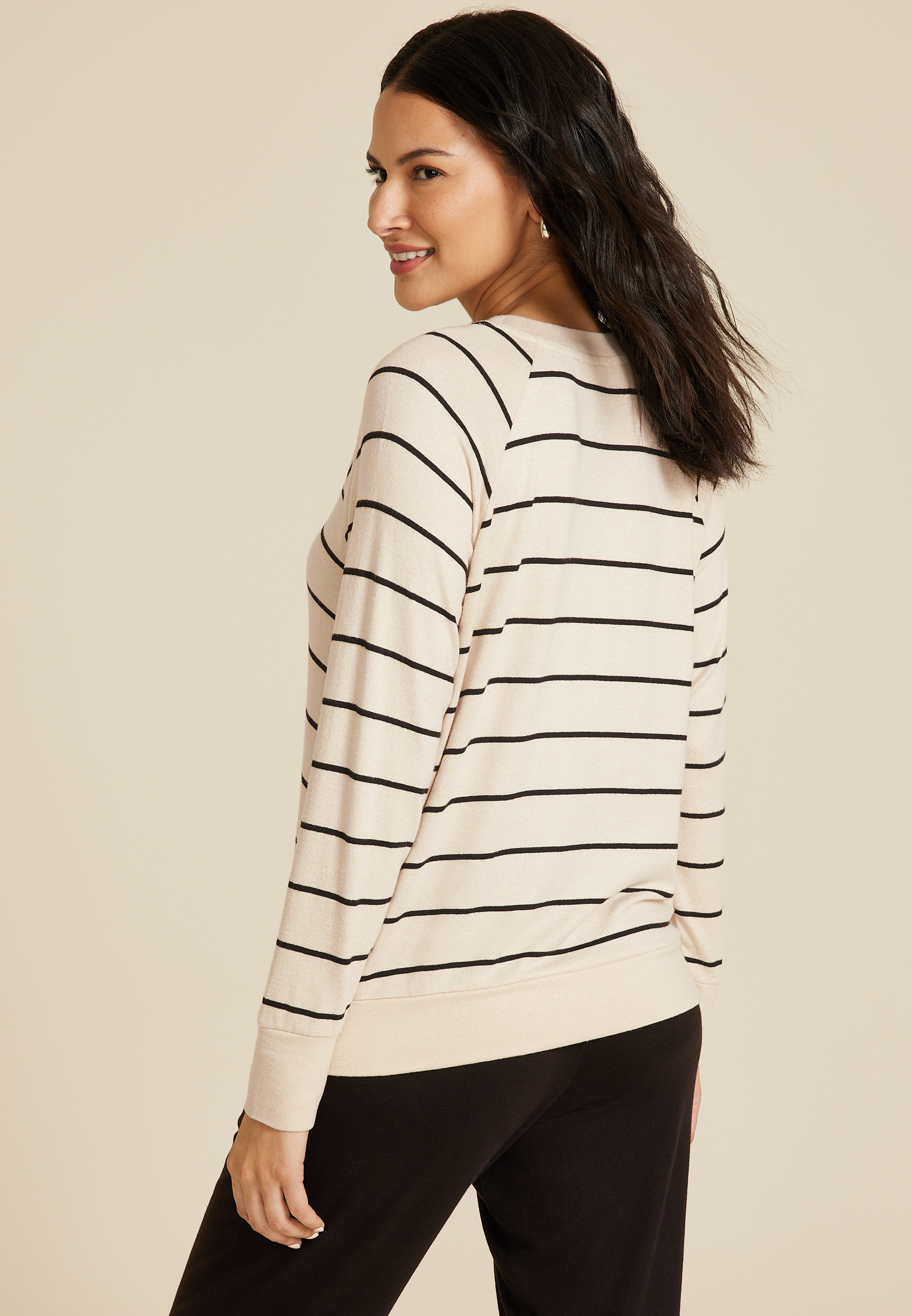 Lakeside Hacci Striped Lounge Top, C4813, large