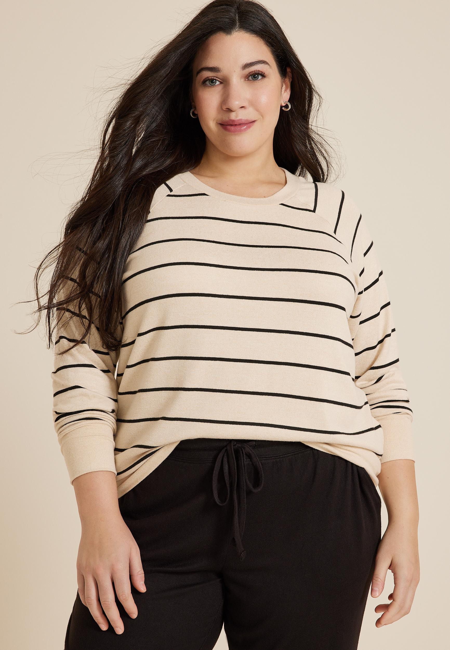 Lakeside Hacci Striped Lounge Top, C4813, large