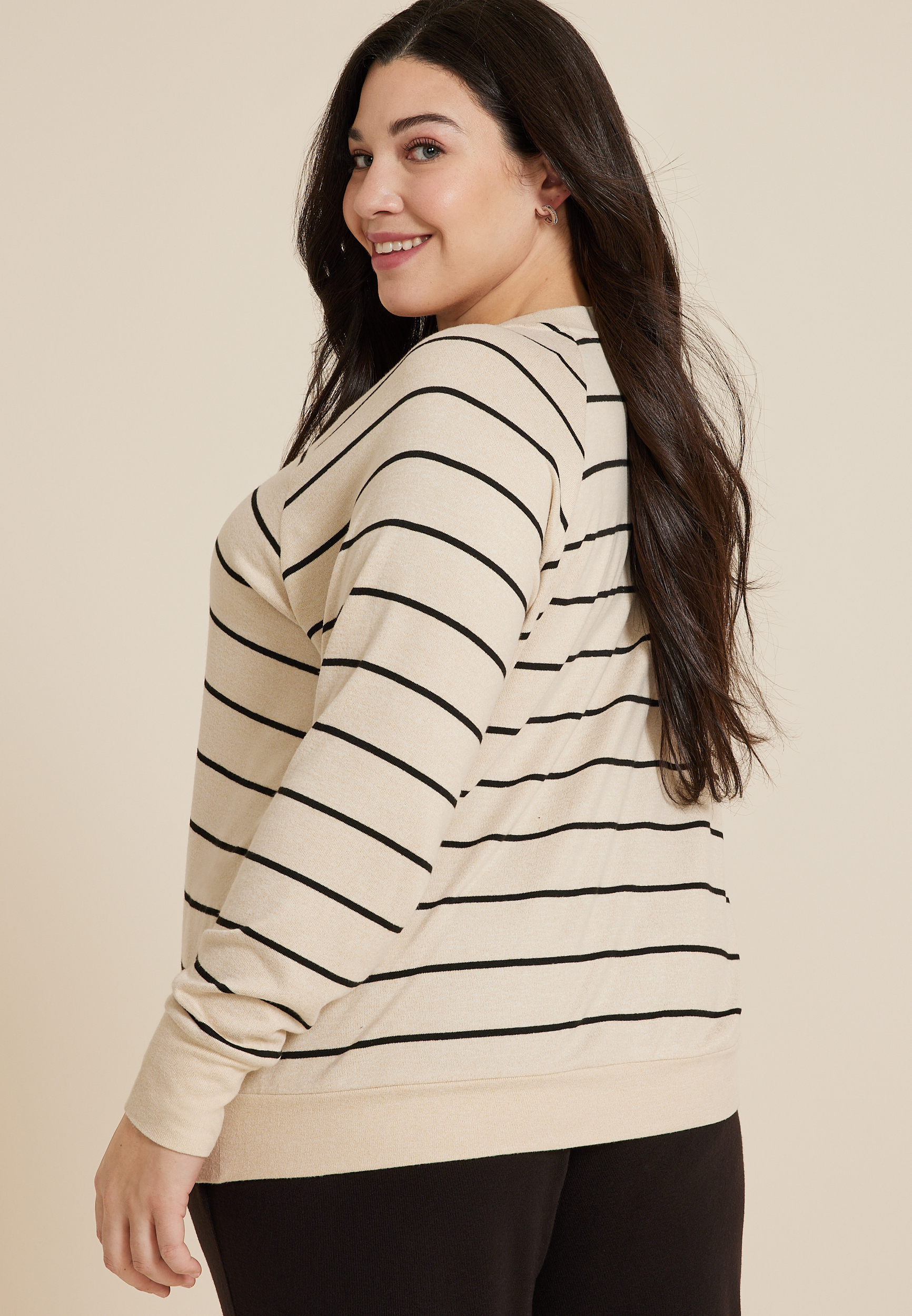 Lakeside Hacci Striped Lounge Top, C4813, large
