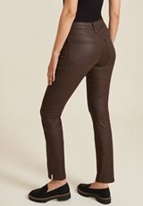 edgely&trade; High Rise Brown Coated Slim Straight Jean, C1838, small