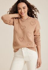 Bubble Heart Crew Neck Sweater, C211, small