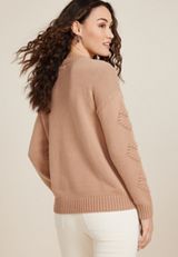 Bubble Heart Crew Neck Sweater, C211, small