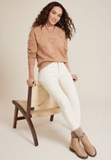 Bubble Heart Crew Neck Sweater, C211, small