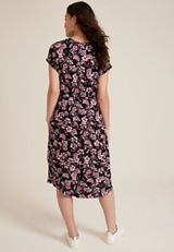 24/7 Clara Floral Tie Waist Midi Dress, C1756, small