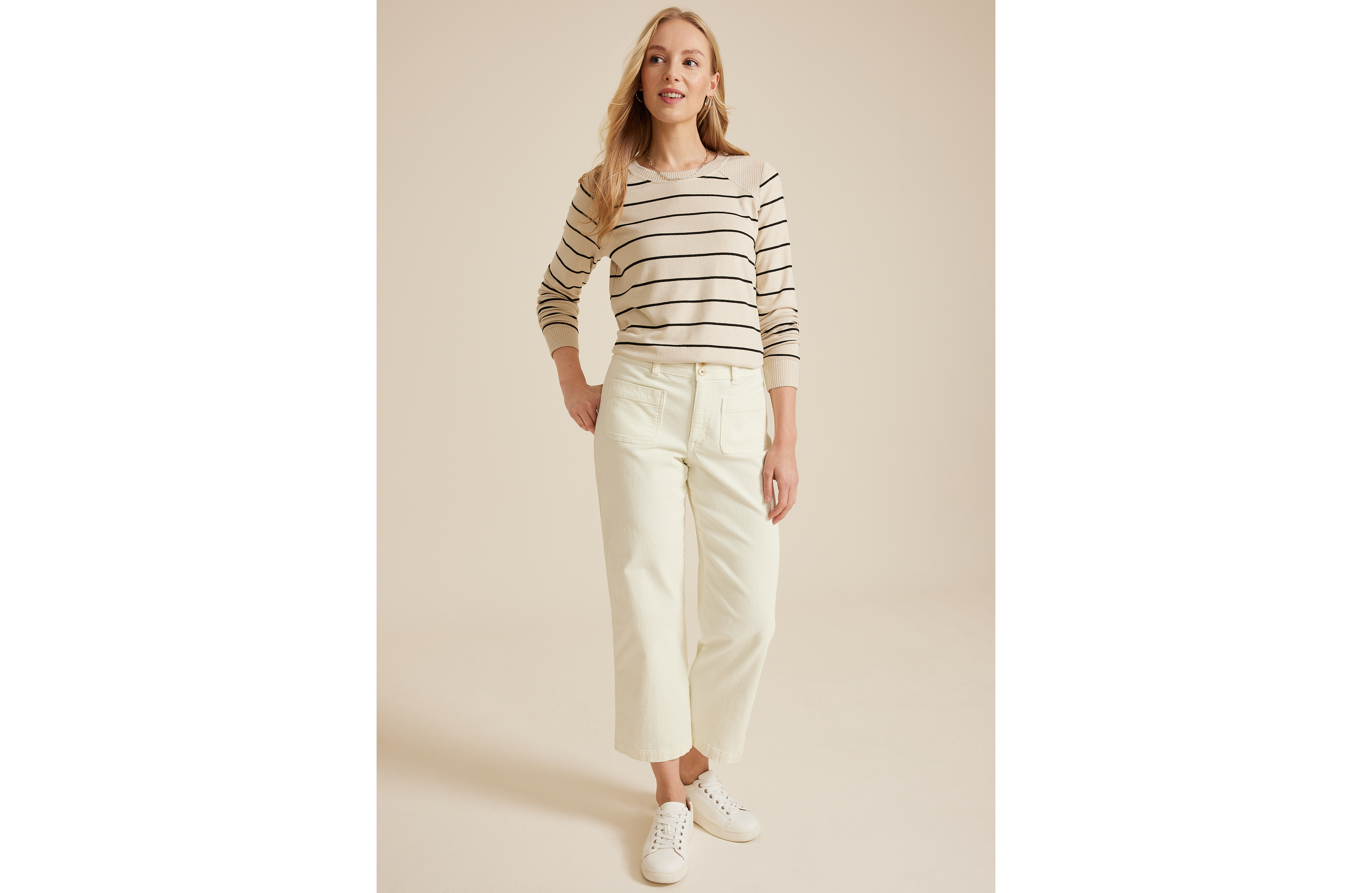 Corduroy High Rise Patch Pocket Wide Leg Pant