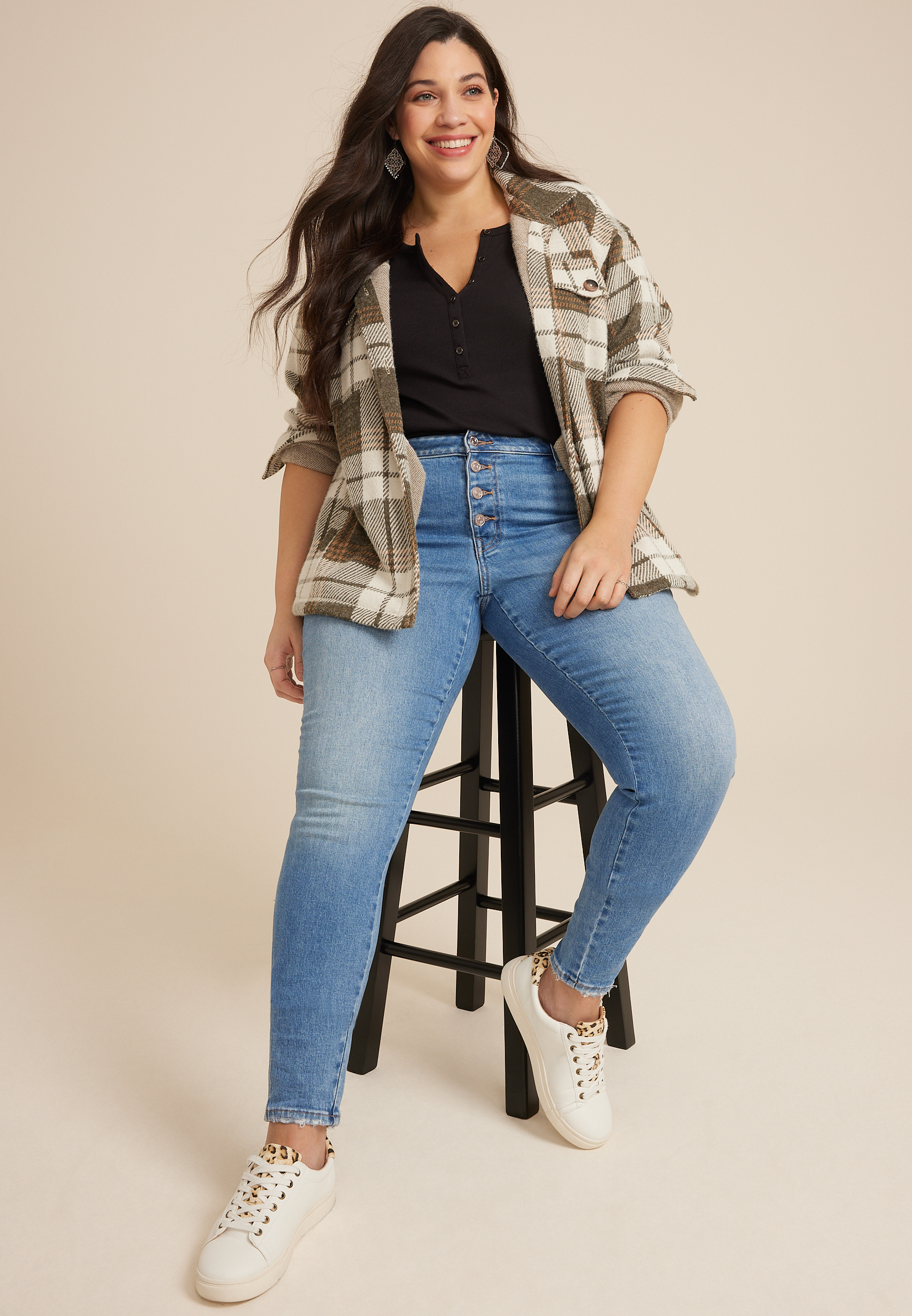 Plus Size m jeans by maurices&trade; Mid Rise Button Fly Jegging, C3337, large