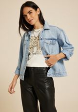 Light Nonstretch Sparkle Denim Jacket, C2806, small