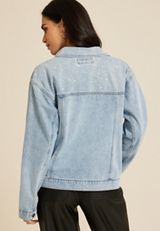 Light Nonstretch Sparkle Denim Jacket, C2806, small