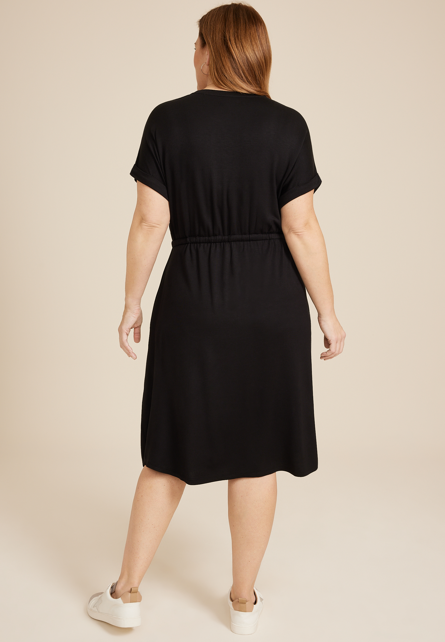 Plus Size 24/7 Clara Tie Waist Midi Dress, C106, large