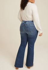 Plus Size Everflex&trade; Dark Mid Rise Flare Jean, C258, small