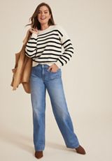 Patch Pocket High Rise Wide Leg Jean, MEDIUM SANDBLAST, small