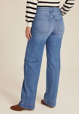 Patch Pocket High Rise Wide Leg Jean, MEDIUM SANDBLAST, small