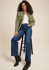 Dark High Rise Wide Leg Jean, C258, small