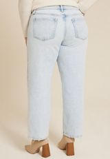 Plus Size edgely&trade; High Rise Sparkle Relaxed Straight Jean, LIGHT SANDBLAST, small