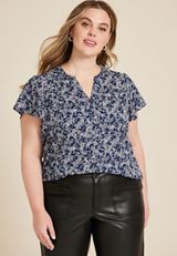 Plus Size Atwood Flutter Sleeve Blouse, C1943, small
