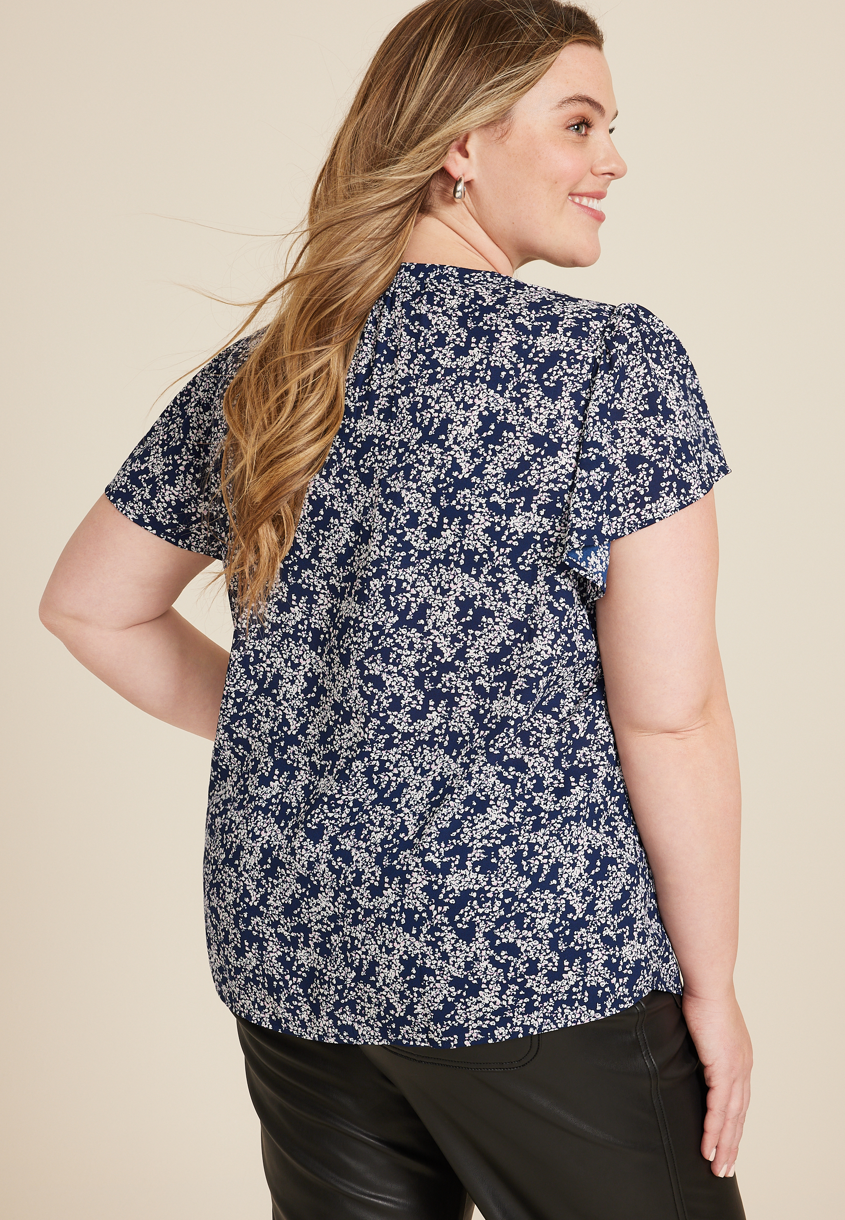 Plus Size Atwood Flutter Sleeve Blouse, C1943, large