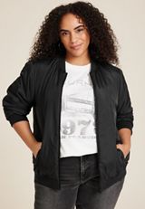 Plus Size Winter Bomber Jacket, C106, small