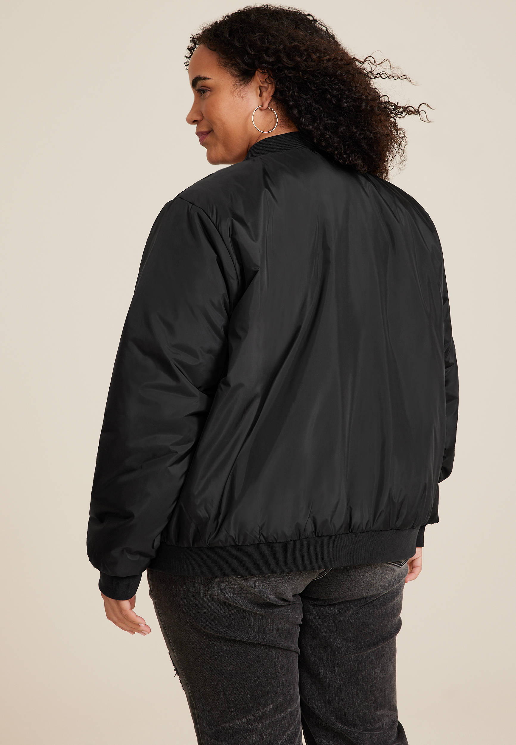 Plus Size Winter Bomber Jacket, C106, large