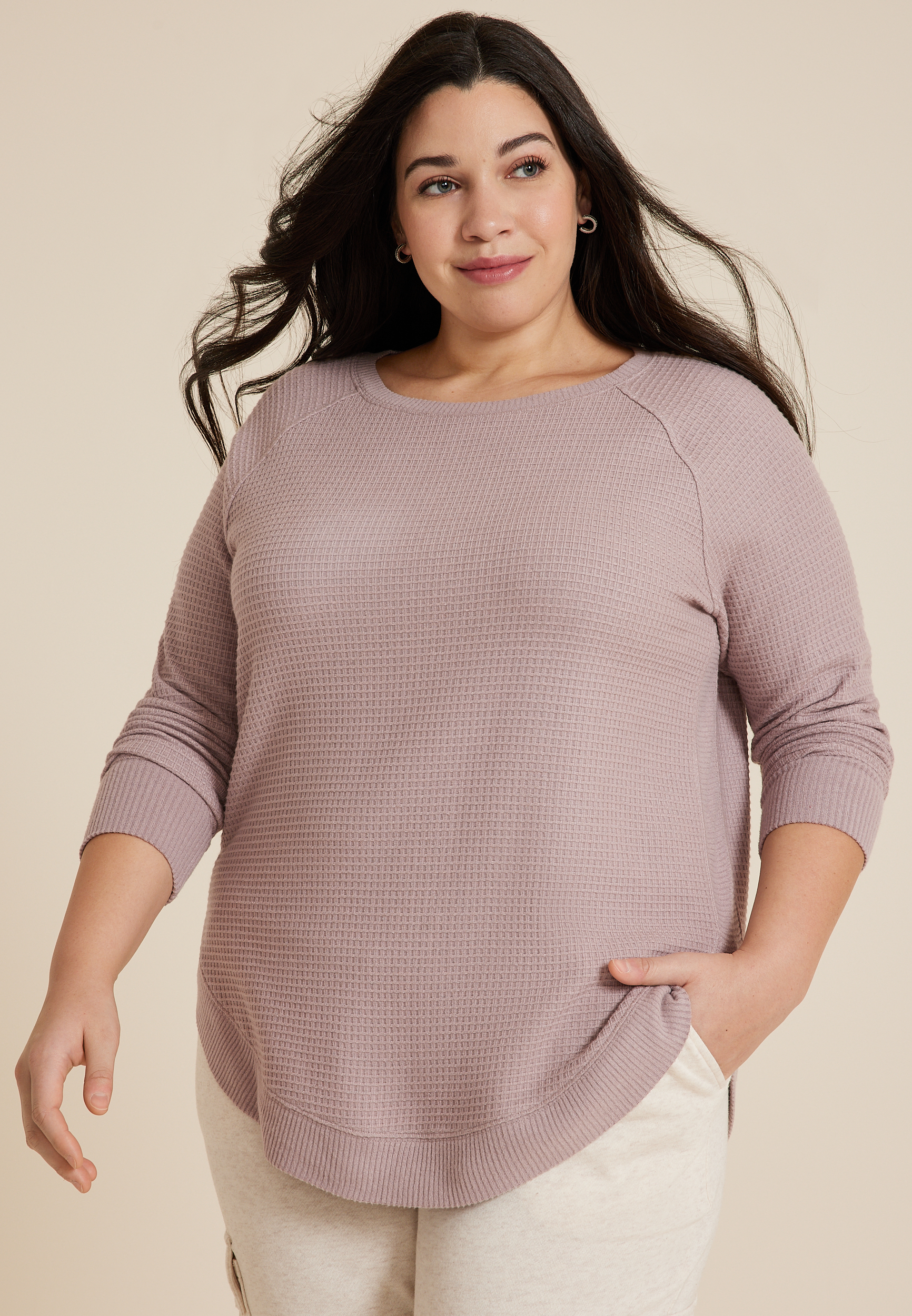 Plus Size Haven Waffle Tunic Top