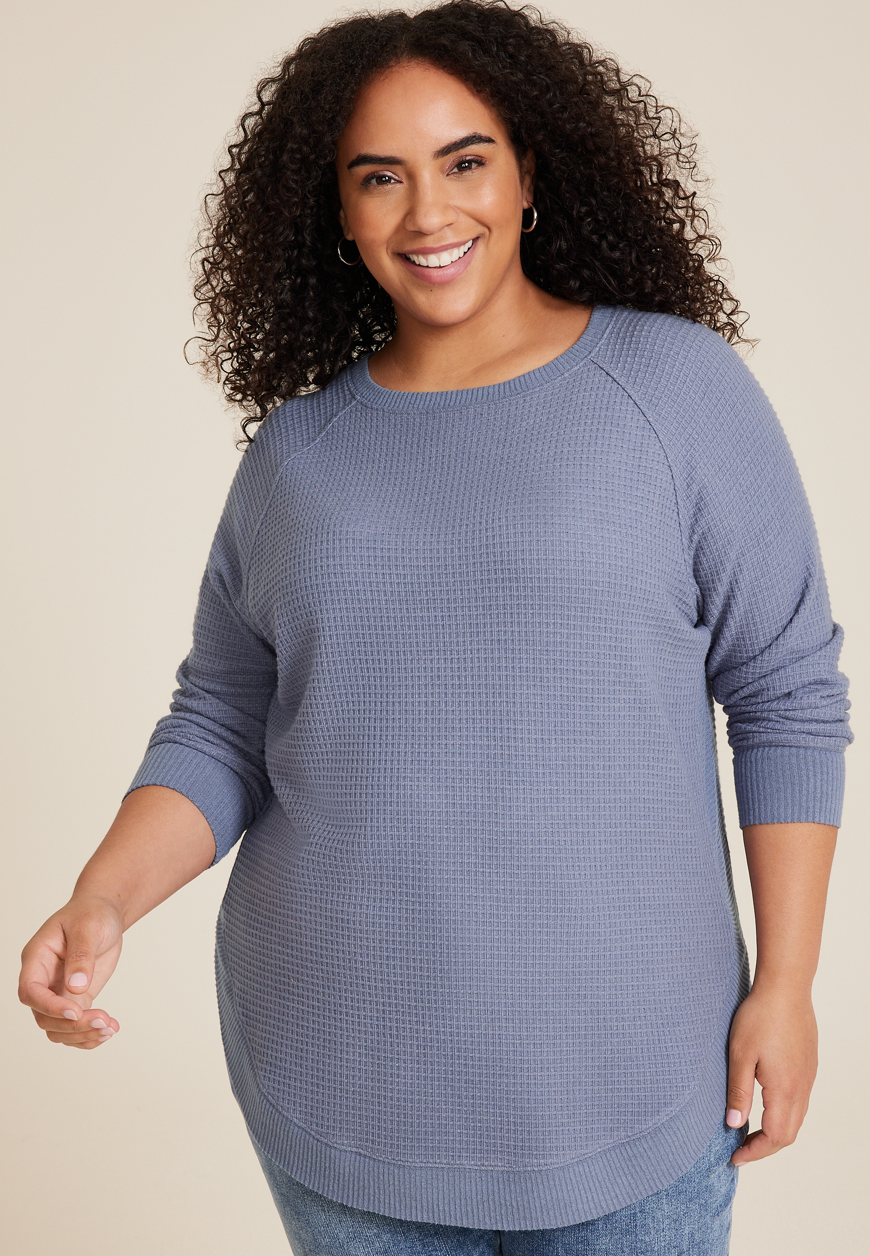 Plus Size Haven Waffle Tunic Top