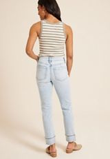 Everflex&trade; Mid Rise Slim Straight Cuff Ankle Jean, C2806, small