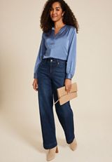 Satin Long Sleeve Blouse, C9724, small