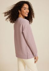 Quilted Snap Button Relaxed Fit Sweatshirt, C6959, small