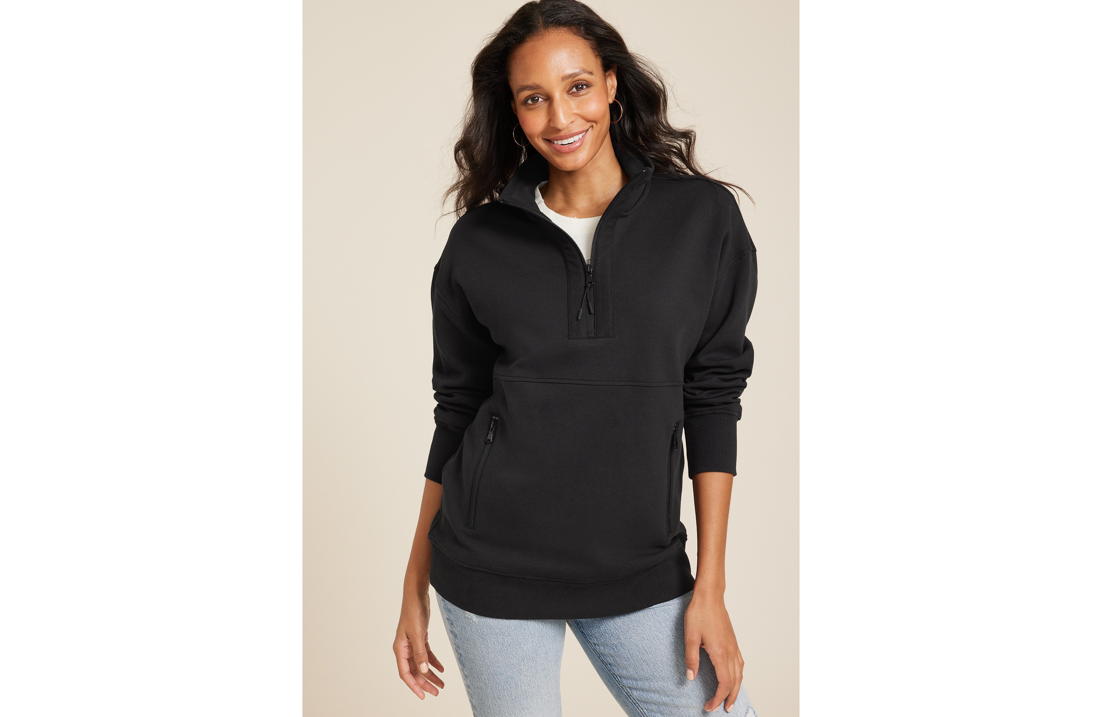 Athleisure Half Zip Pullover Sweatshirt