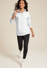 Athleisure Half Zip Pullover Sweatshirt, C3348, small