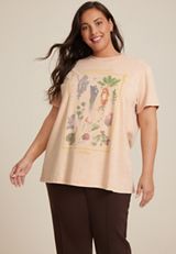 Plus Size Harry Potter Herbology Oversized Fit Graphic Tee, C188, small