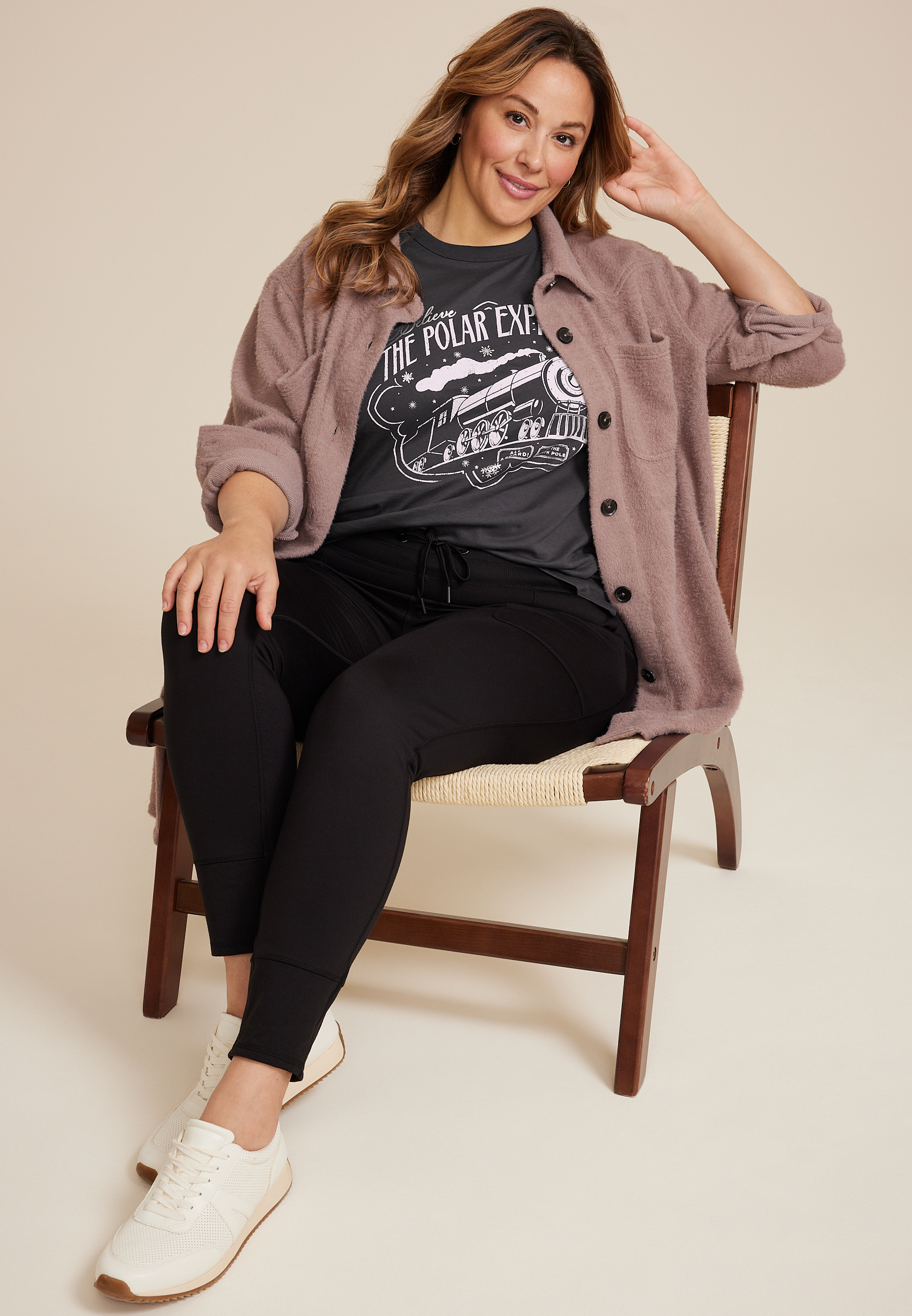 Plus Size The Polar Express Classic Fit Graphic Tee, C1876, large