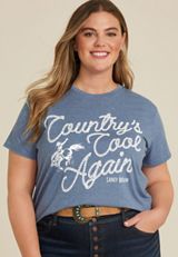 Plus Size Countrys Cool Again Oversized Fit Graphic Tee, C5303, small