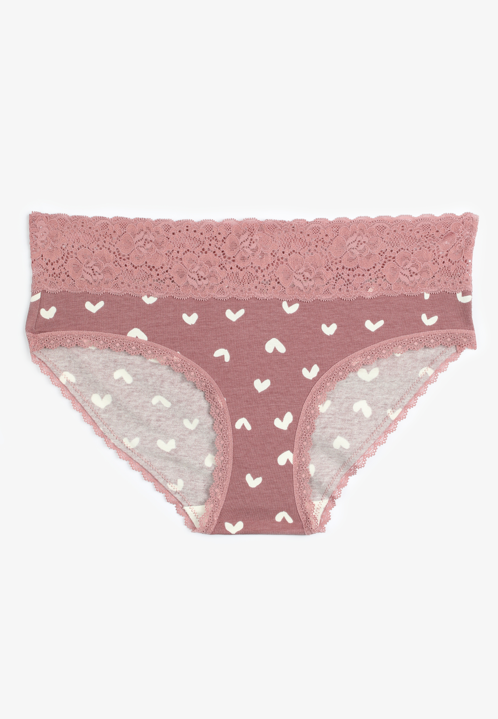 Maurices Women's Simply Comfy Cotton Heart Printed Hipster Panty Pink Size X Small