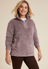Sherpa Pullover Sweatshirt, FOX TAUPE, small