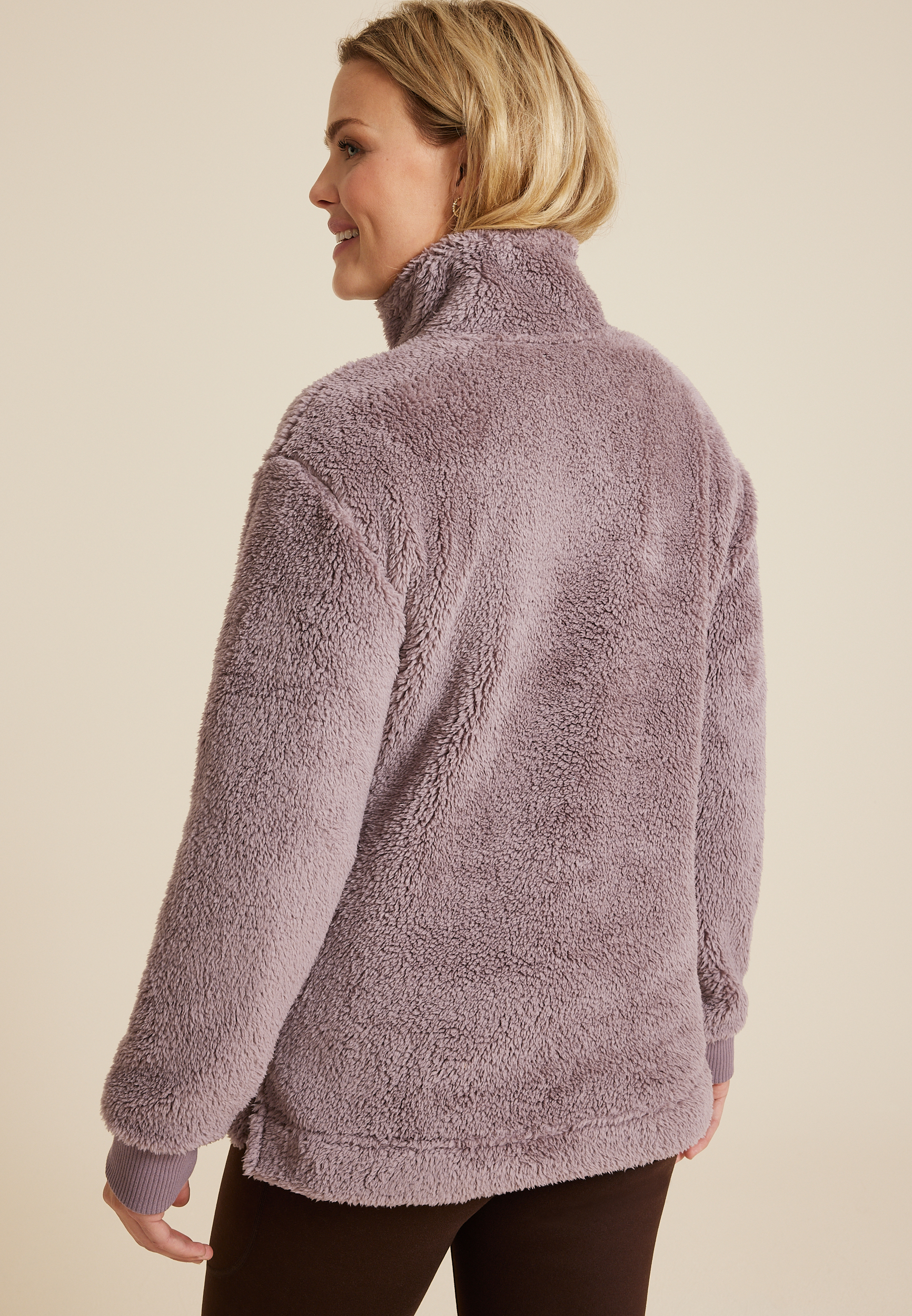 Sherpa Pullover Sweatshirt, FOX TAUPE, large